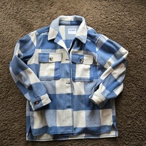 Old Navy Blue and White Checkered Jacket